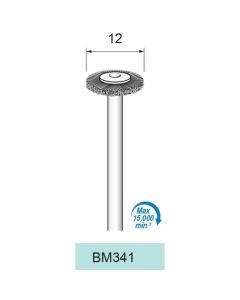 Black Bristle Wheel Brush φ12×φ2.34