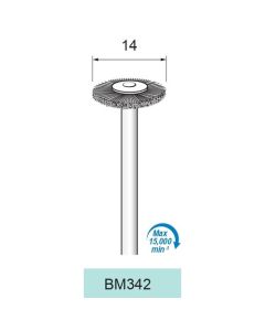 Black Bristle Wheel Brush φ14×φ2.34