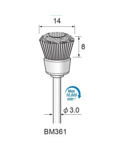 Horse Hair Cup Brush φ14×8×φ3.0