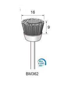 Horse Hair Cup Brush φ16×9×φ3.0