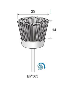 Horse Hair Cup Brush φ25×14×φ3.0