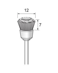 White Bristle Cup Brush φ12×7×φ3.0