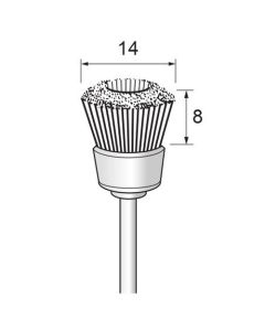 White Bristle Cup Brush φ14×8×φ3.0