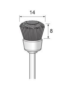 Black Bristle Cup Brush φ14×8×φ3.0