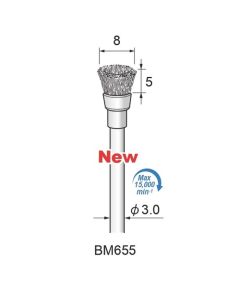 Stainless Steel Wire Cup Brush φ8×5×φ3.0