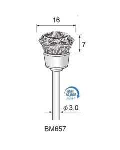 Stainless Steel Wire Cup Brush φ16×7×φ3.0