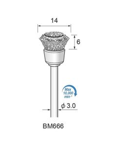Steel Wire Cup Brush φ14×6×φ3.0
