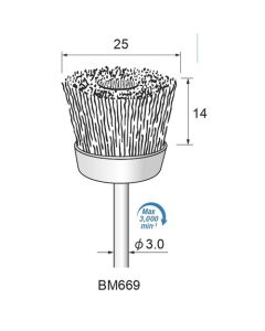 Steel Wire Cup Brush φ25×14×φ3.0
