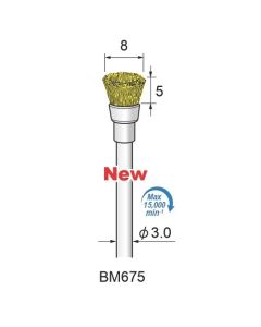 Brass Wire Cup Brush φ8×5×φ3.0