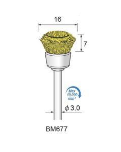 Brass Wire Cup Brush φ16×7×φ3.0