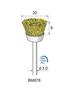 Brass Wire Cup Brush φ20×9×φ3.0