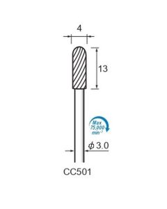 Carbide Cutters Spiral Cut φ4×13×φ3.0
