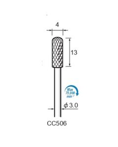 Carbide Cutters Cross Cut φ4×13×φ3.0