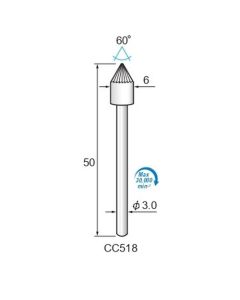Carbide Cutters for Internal Chamfering φ6×φ3.0 ∠60°