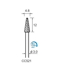 Carbide Cutters Cross Cut φ4.8×12×φ3.0