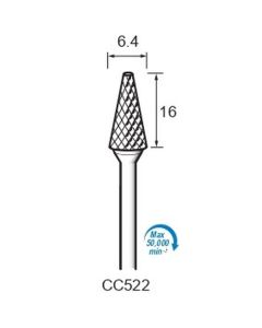 Carbide Cutters Cross Cut φ6.4×16×φ3.0