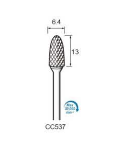 Carbide Cutters Cross Cut φ6.4×13×φ3.0