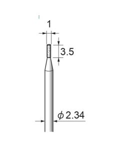 Diamond Plated Points #140 φ1×3.5×φ2.34
