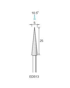 Diamond Plated Points #120 φ5×25×φ3.0 ∠10.5°