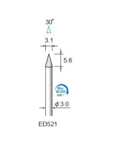 Diamond Plated Points #120 φ3.1×5.6×φ3.0 ∠30°