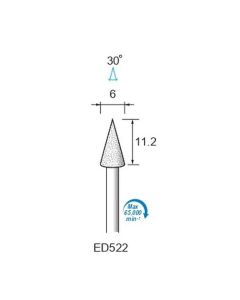 Diamond Plated Points #120 φ6×11.2×φ3.0 ∠30°