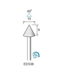 Diamond Plated Points #120 φ10×9×φ3.0 ∠60°