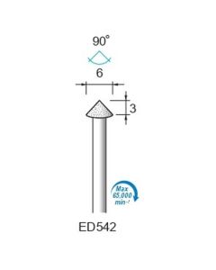 Diamond Plated Points #120 φ6×3×φ3.0 ∠90°