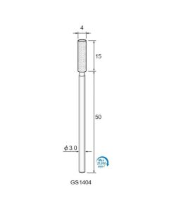 Long Shaft Grinding Stone White WA #100 φ4×15×φ3.0