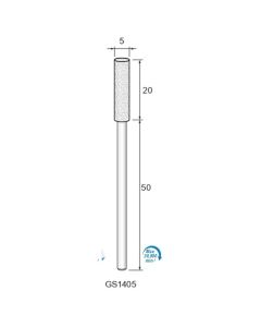 Long Shaft Grinding Stone White WA #100 φ5×20×φ3.0