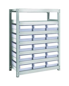 M2 type Medium/Light-Duty Shelving c/w Plastic Drawer