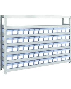 M2 ชั้นวางของน้ำหนักเบา/ปานกลาง H1200 ลิ้นชักใสเรซิ่น เล็ก X65