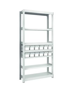 M2 type Medium/Light-Duty Shelving c/w Plastic Drawer