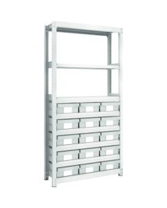 M2 type Medium/Light-Duty Shelving c/w Plastic Drawer