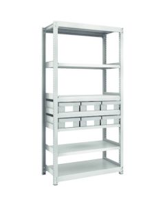 M2 type Medium/Light-Duty Shelving c/w Plastic Drawer