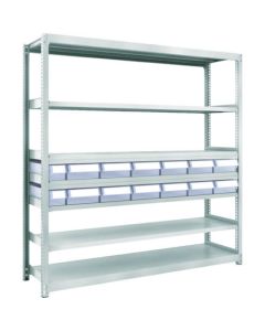 M2 type Medium/Light-Duty Shelving c/w Plastic Drawer