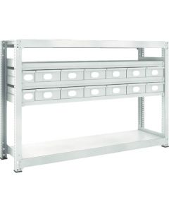 M3 type Medium-Duty Shelving c/w Steel Drawer