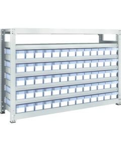 ชั้นวางความจุปานกลางแบบ M3 H1200 ลิ้นชักใสเรซิ่น เล็ก X65