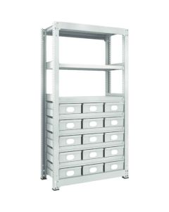 M3 type Medium-Duty Shelving c/w Steel Drawer