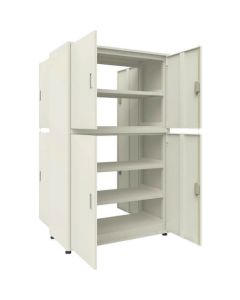 ยูนิตแบบ M3 ชั้นวางของขนาดกลางแบบสองด้าน 4 ประตูพร้อมแผ่นด้านข้าง H2100XW1200 ยูนิตเดี่ยว