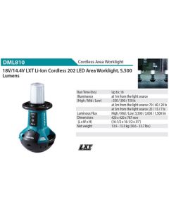 DML810 ไฟฉาย แท่นล้มลุก AREA LIGHT