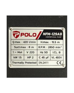 NFM-129AB ปั๊มหอยโข่ง หน้าแปลน 2HP 2"