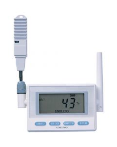 เครื่องบันทึกไร้สายพร้อมฟังก์ชั่นการตรวจสอบเซ็นเซอร์วัดอุณหภูมิ/ความชื้นของเครื่องส่งสัญญาณแบตเตอรี่เฉพาะ/สายไฟ 3M