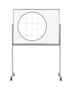 Mobile Porcelain Enamel Magnetic White board with grid (Single-sided)