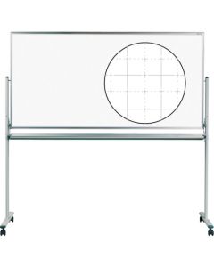 Mobile Porcelain Enamel Magnetic White board with Non-grid/Grid board(Double-sided)  อันละ 1 อัน