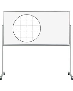 Mobile Porcelain Enamel Magnetic White board with grid (Single-sided)