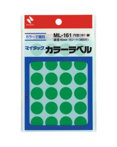 ฉลาก Mitac (ฉลากสี) ML-161 เขียว กลม 16 มม