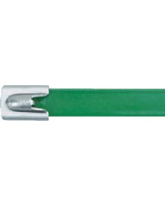 สายสเตนเลสสตีลเคลือบเต็มชนิด MLT SUS316 สีเขียว กว้าง 8.1mm ยาว 201mm 50 ชิ้น MLTFC2H-LP316GR