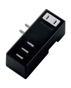 Mobile USB tap sideways USB ตัวเมีย x 3 AC x 1 สีดำ