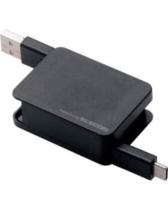 สาย USB (ไขลาน/ไฟฟ้ากระแสสลับ) 0.7 ม. สีดำ