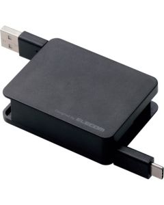 USB 2.0 Cable/Retractable(A-C)/Black 1อัน